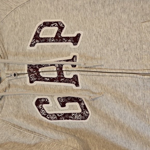 Gap Womens Gray Small Zip Up Hoodie Pockets Embroidery - Picture 2 of 5